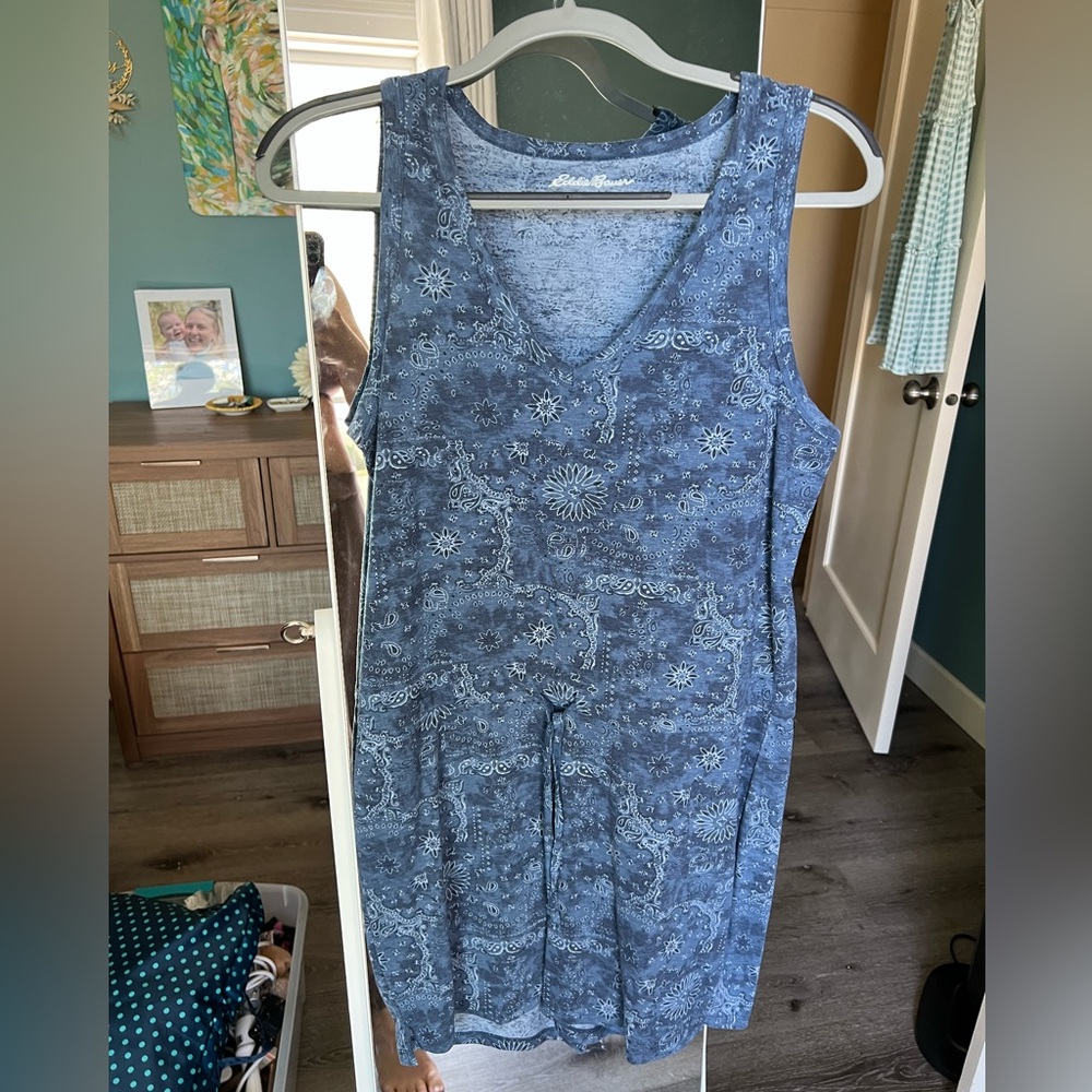 Eddie Bauer Blue Sleeveless Romper